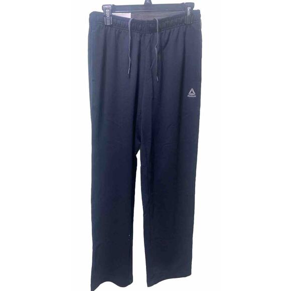 Reebok Men's Small Sweatpants Textured Knit Pant Gym Joggers Athletic Black - Picture 1 of 6